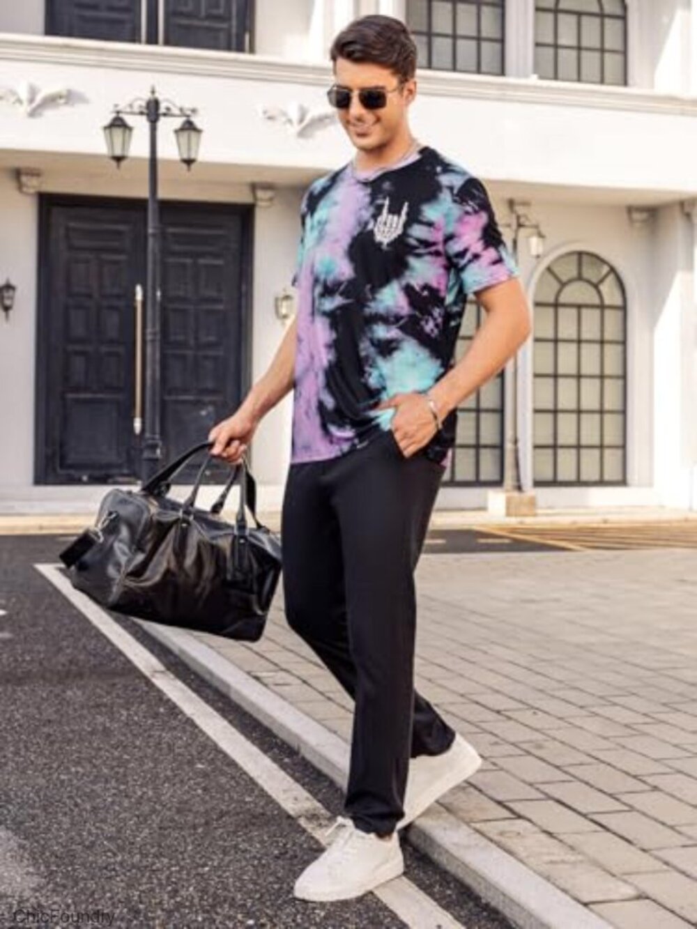 Men's Graphic Tee Crew Neck Short Sleeve Regular Fit Polyester T-Shirt - Picture 2 of 6